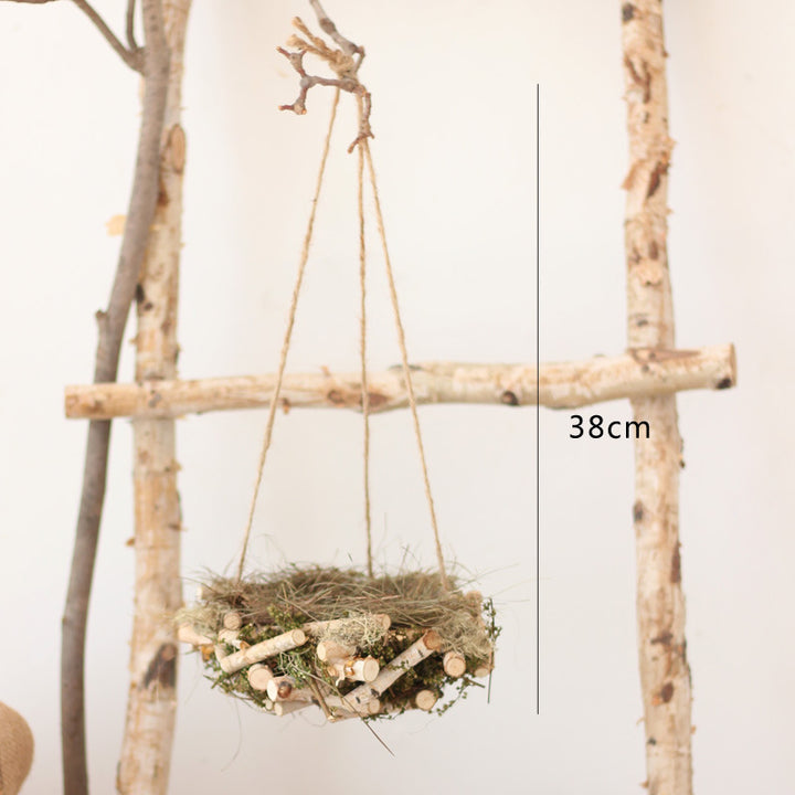 Decorative natural basket made of birch wood Stornfield