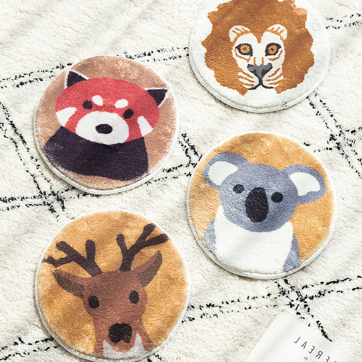 Round microfiber coasters with cute animal motifs and non-slip backing Stornfield