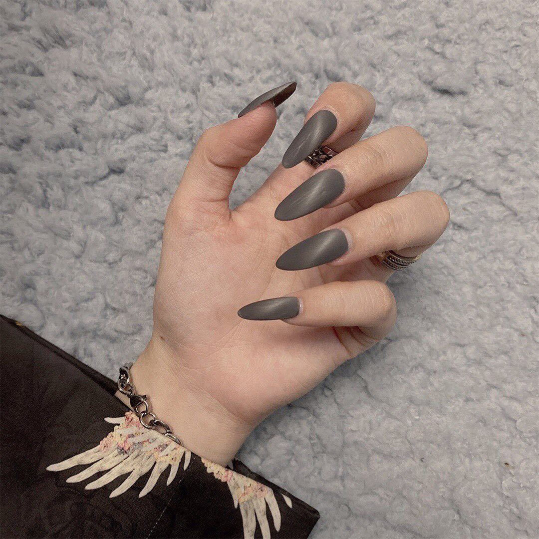 Elegant Stiletto Nails with Matte Finish Stornfield