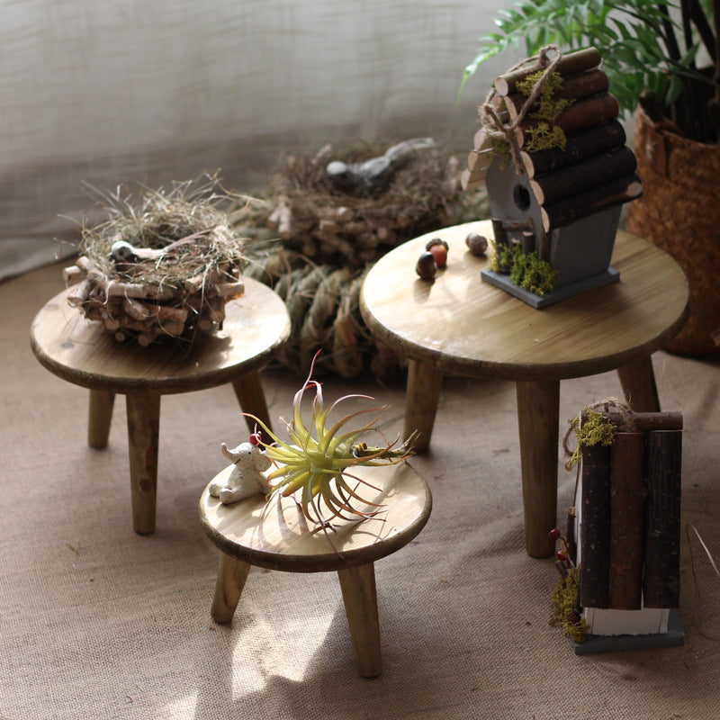 Stylish wooden footstool Stornfield