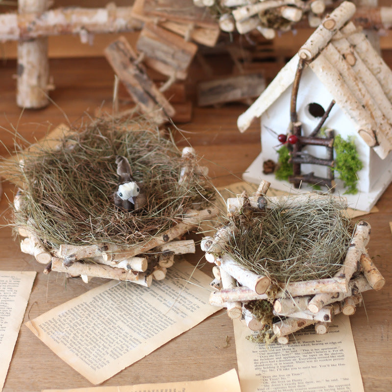 Decorative natural basket made of birch wood Stornfield
