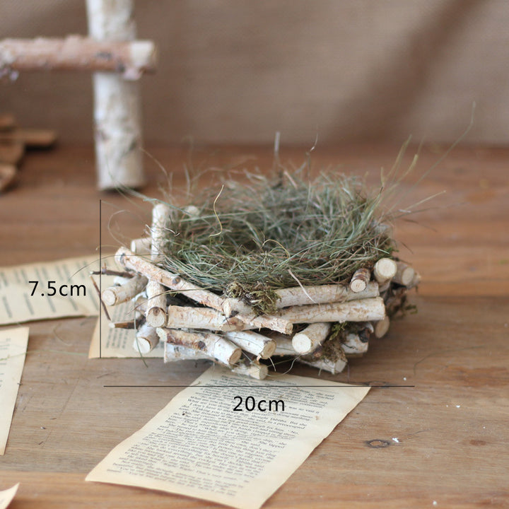 Decorative natural basket made of birch wood Stornfield