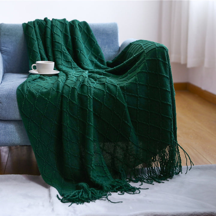 Women’s knitted blanket with textured wave pattern Stornfield