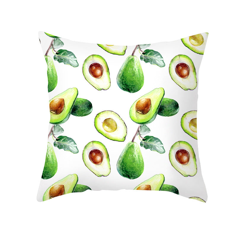 Mediterranean Lemon Tile Cotton-Linen Throw Pillow Cover