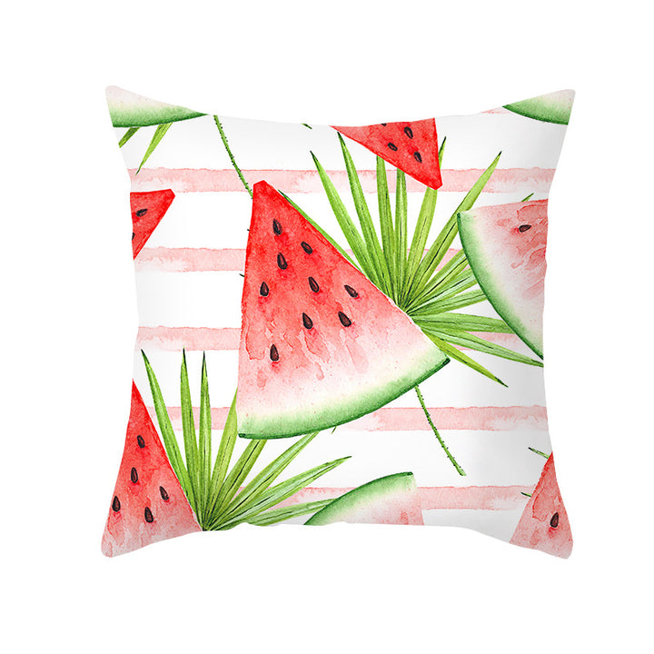 Mediterranean Lemon Tile Cotton-Linen Throw Pillow Cover