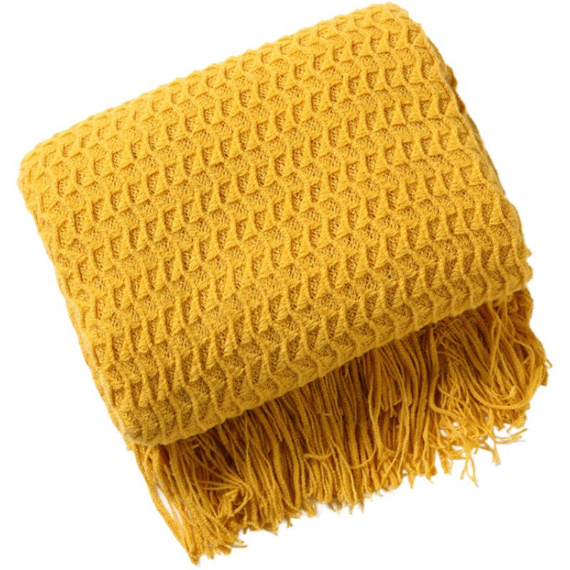 Women Luxurious Knit Blanket with Fringes Stornfield