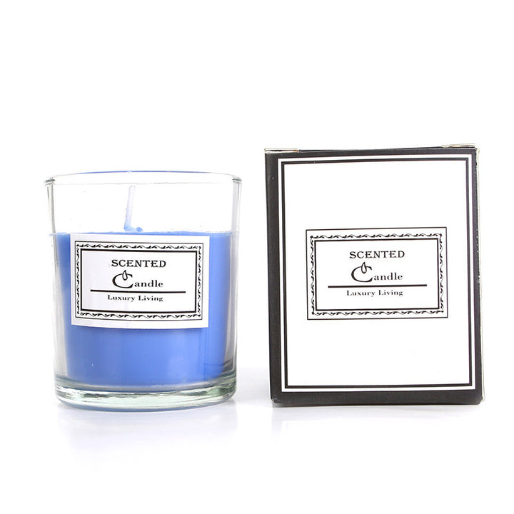 Aromatic Lavender-Scented Glass Candle in Gift Box