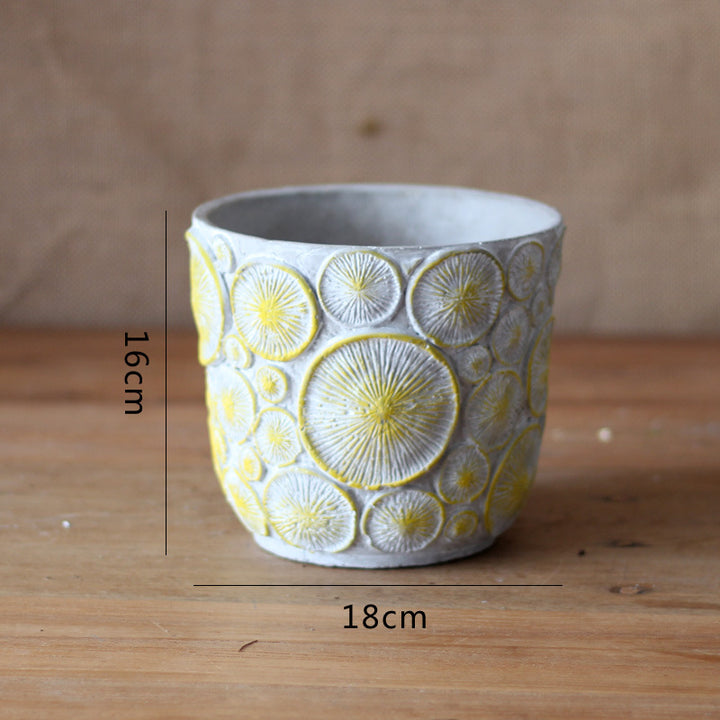 Decorative flower vase made of ceramic with relief structure Stornfield