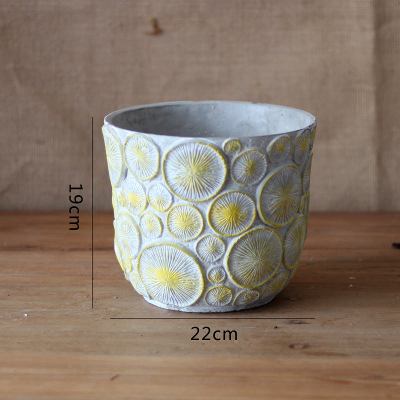 Decorative flower vase made of ceramic with relief structure Stornfield
