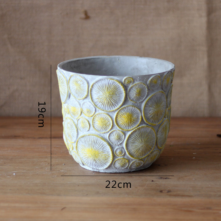 Decorative flower vase made of ceramic with relief structure Stornfield