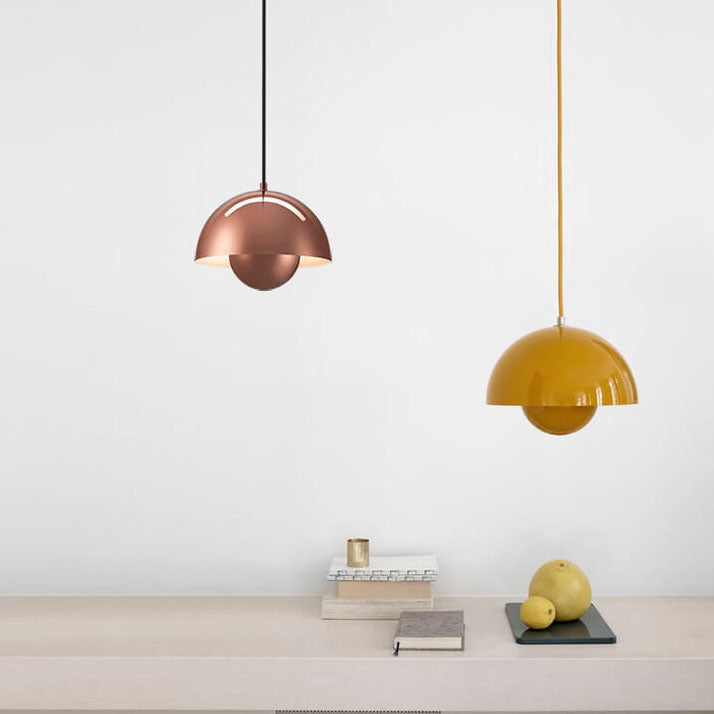 Scandinavian Pendant Light - Elegant 1-Light Semi-Round Lighting for Living Room and Bedroom | Stornfield