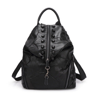 Vibrant Patchwork Leather Backpack