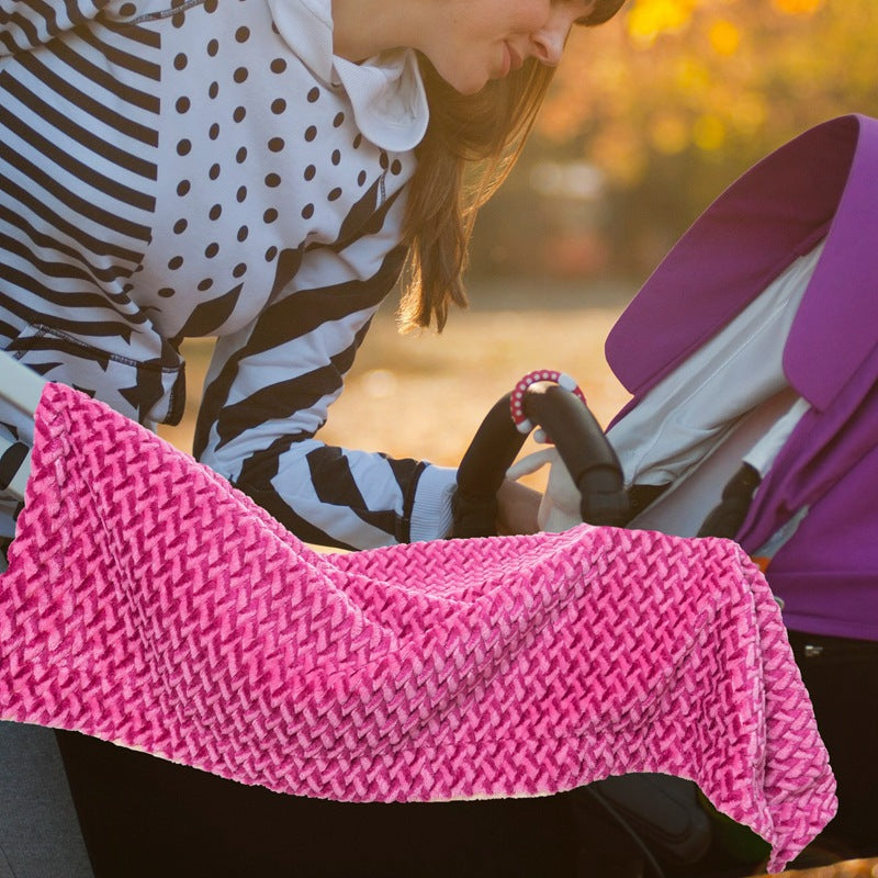 Women Cozy Reversible Blanket with Cable Pattern Stornfield
