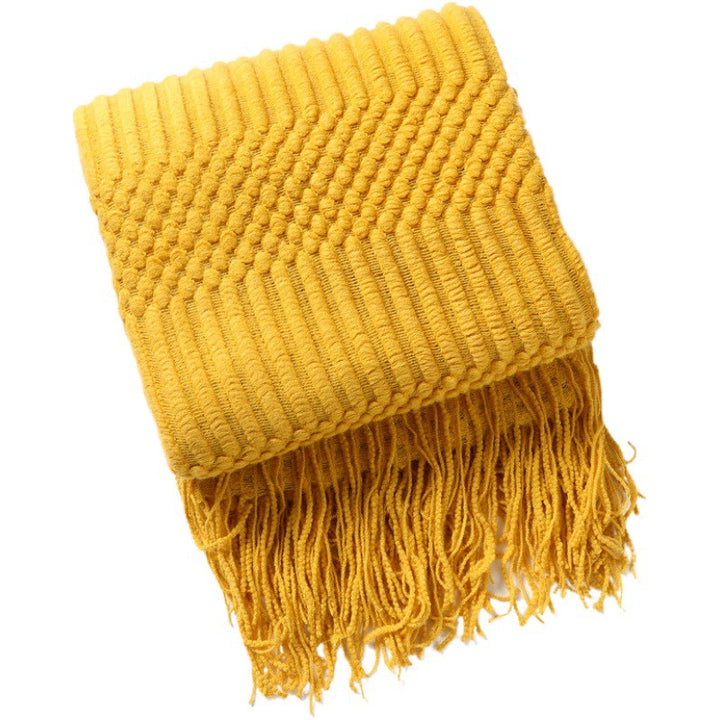 Women's high-quality knitted blanket with textured design Stornfield