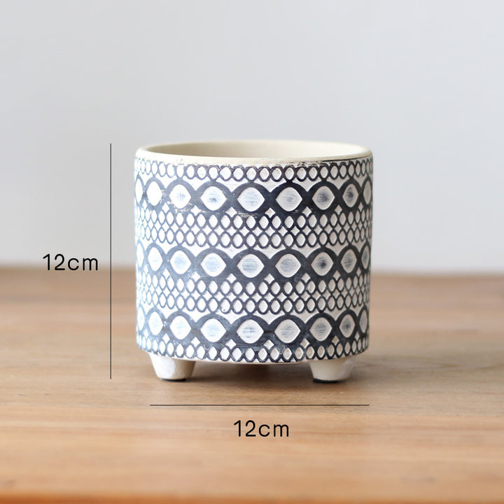 Decorative flower pot with elegant pattern Stornfield