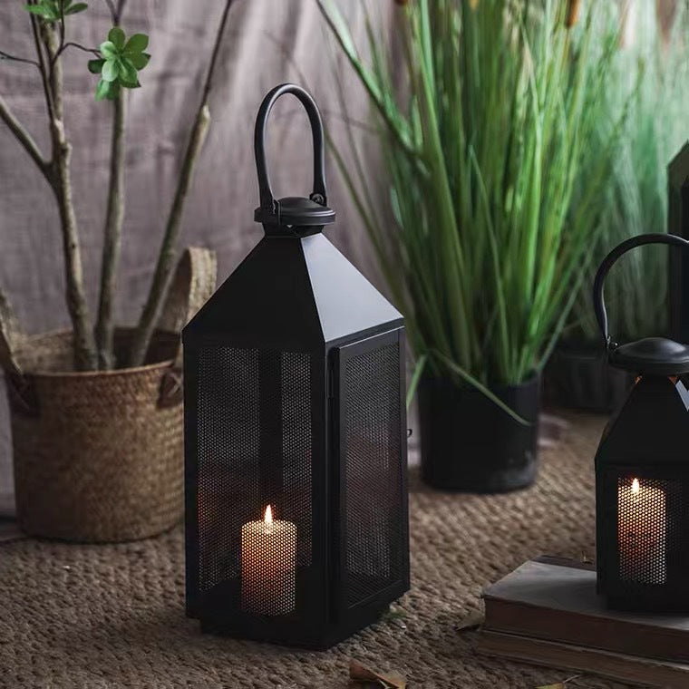 Decorative Mesh Metal Candle Lantern Trio with Hinged Door and Carry Handle Stornfield