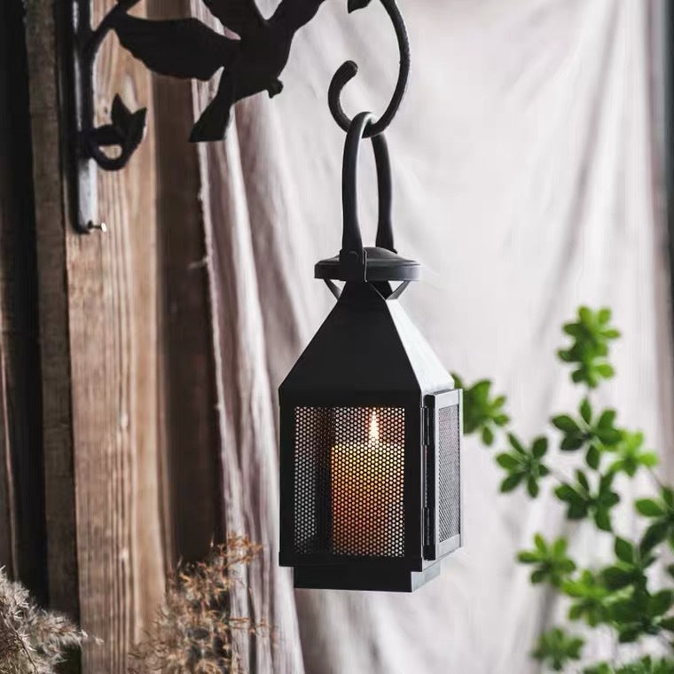 Decorative Mesh Metal Candle Lantern Trio with Hinged Door and Carry Handle Stornfield