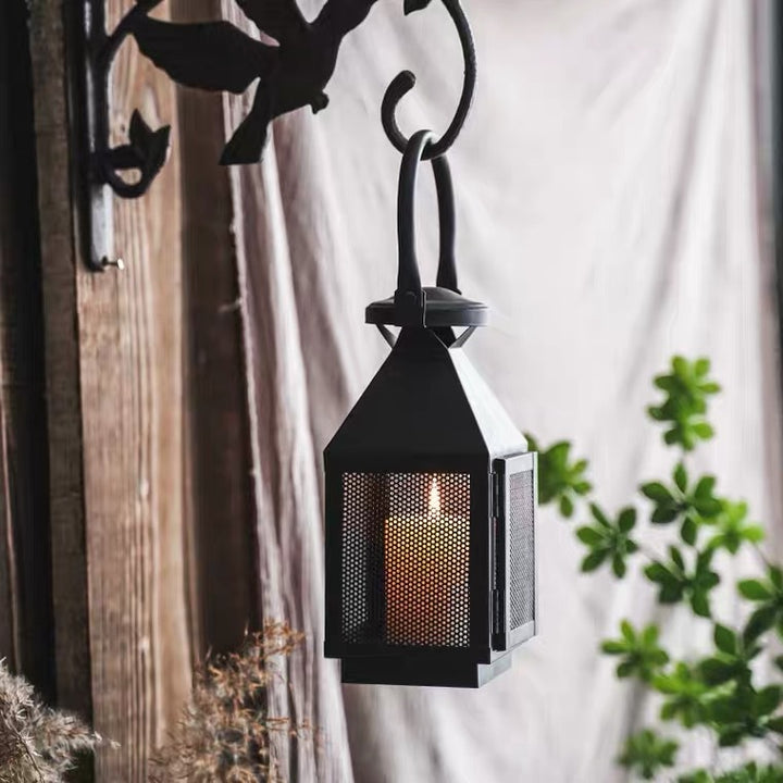 Decorative Mesh Metal Candle Lantern Trio with Hinged Door and Carry Handle Stornfield