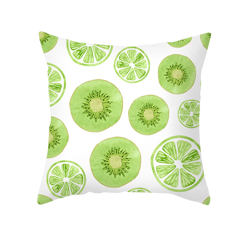 Mediterranean Lemon Tile Cotton-Linen Throw Pillow Cover