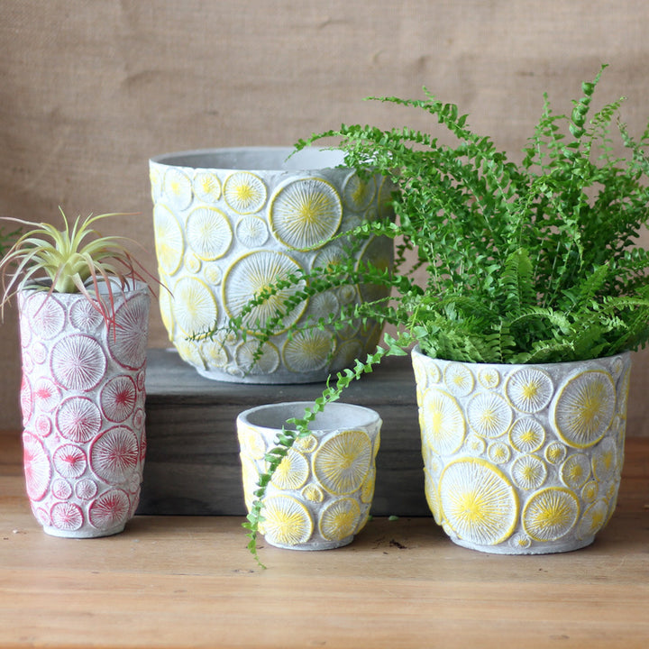Decorative flower vase made of ceramic with relief structure Stornfield