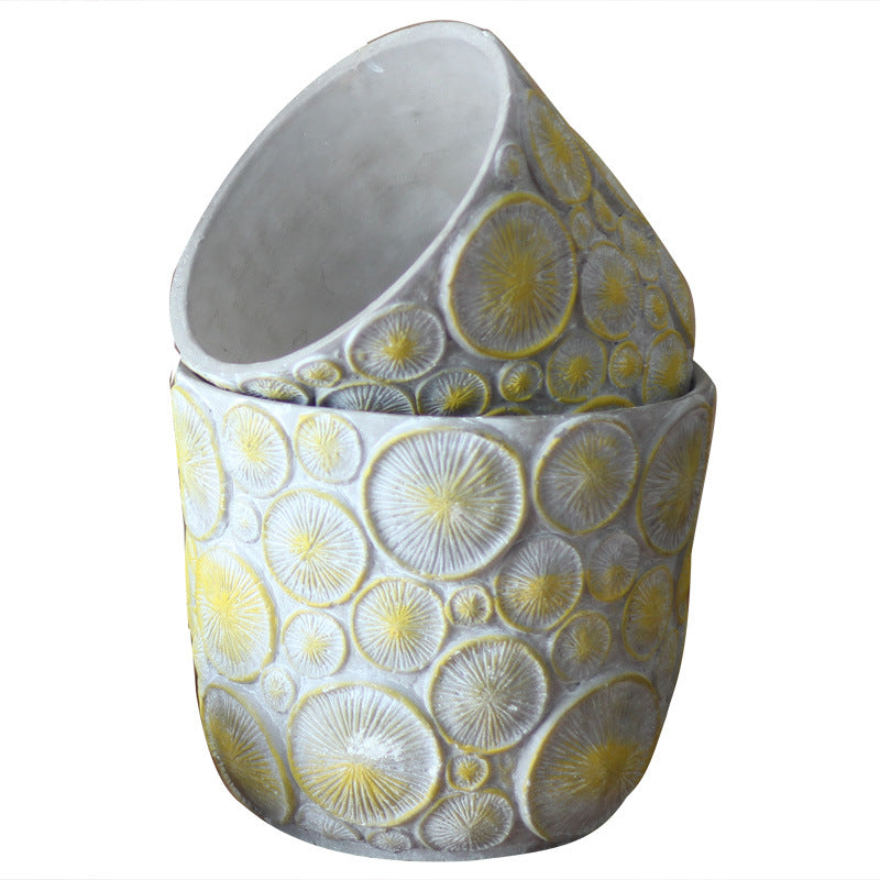 Decorative flower vase made of ceramic with relief structure Stornfield