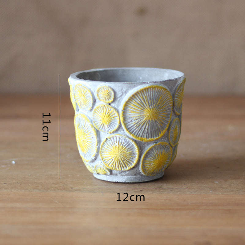 Decorative flower vase made of ceramic with relief structure Stornfield
