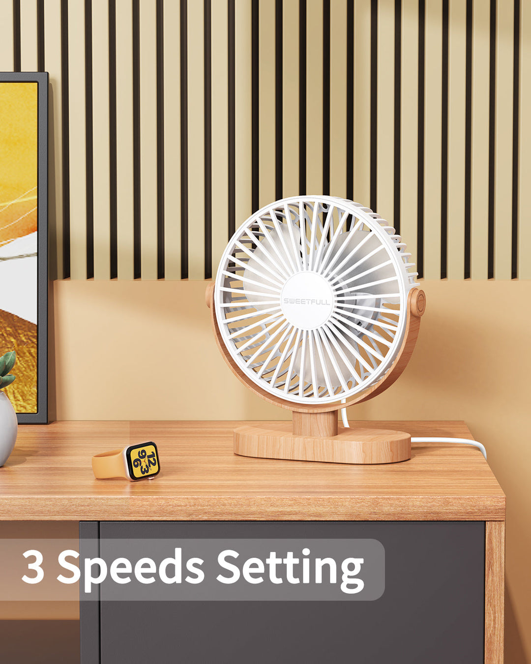 6.5 Inch USB Small Desk Fan for Home Office Car Outdoor Travel | Stornfield