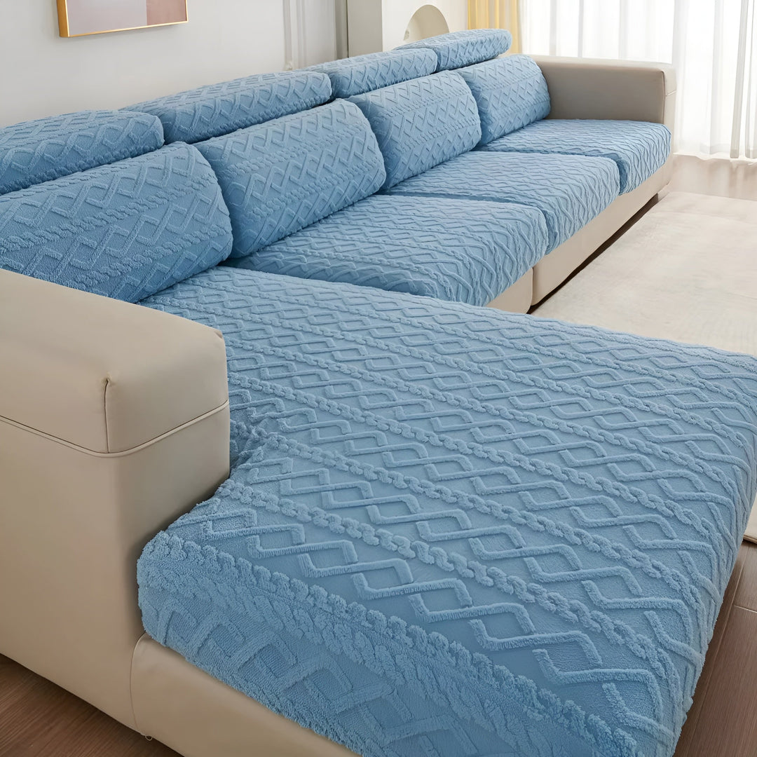 Samt-Sofa cover with diamond pattern – Soft & Luxurious | Perfect fit for any couch | Stornfield