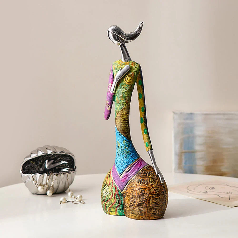 Stornfield | Modern Abstract Woman Sculptures – Handcrafted Colourful Resin Art for Home Decor