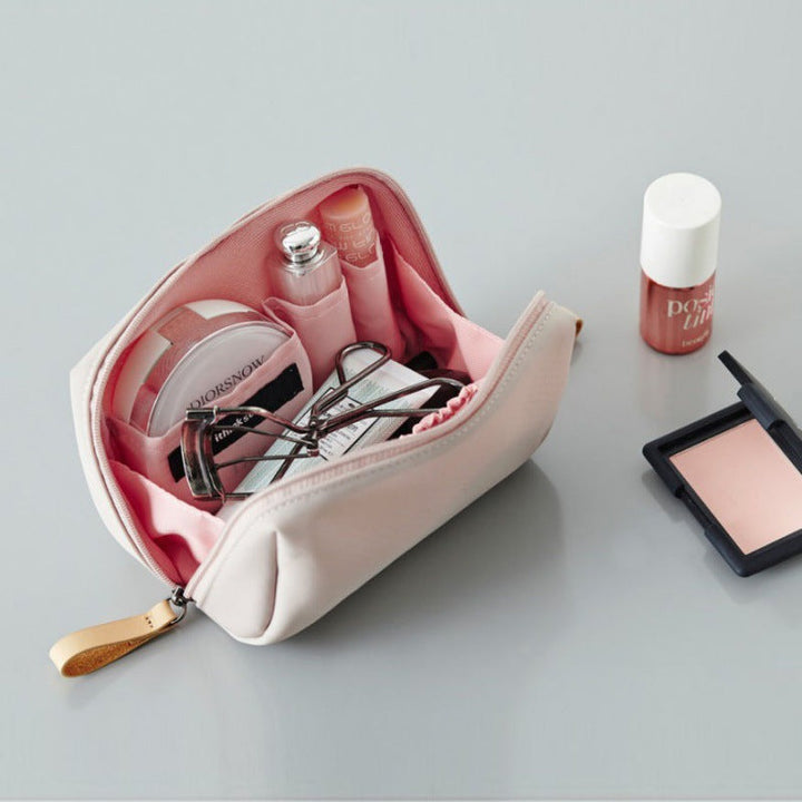 Solid Color Cosmetic Case with Double Zipper | Stornfield