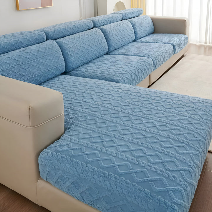 Samt-Sofa cover with diamond pattern – Soft & Luxurious | Perfect fit for any couch | Stornfield