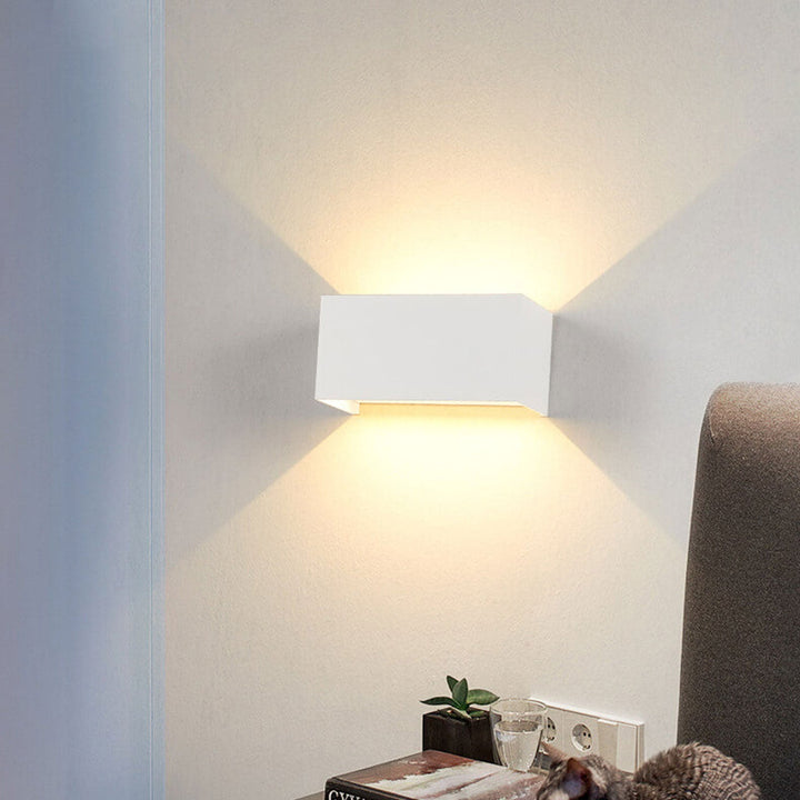 Modern Outdoor Waterproof Rectangular LED Up and Down Illuminated Outdoor Wall Sconce Lamp | Stornfield