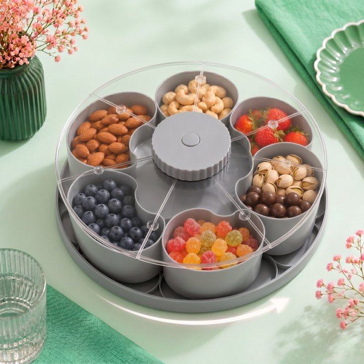 ServeSpin rotating tray with compartments | Stornfield