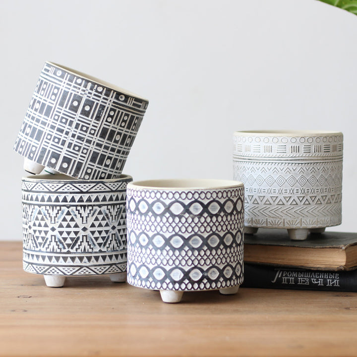 Decorative flower pot with elegant pattern Stornfield