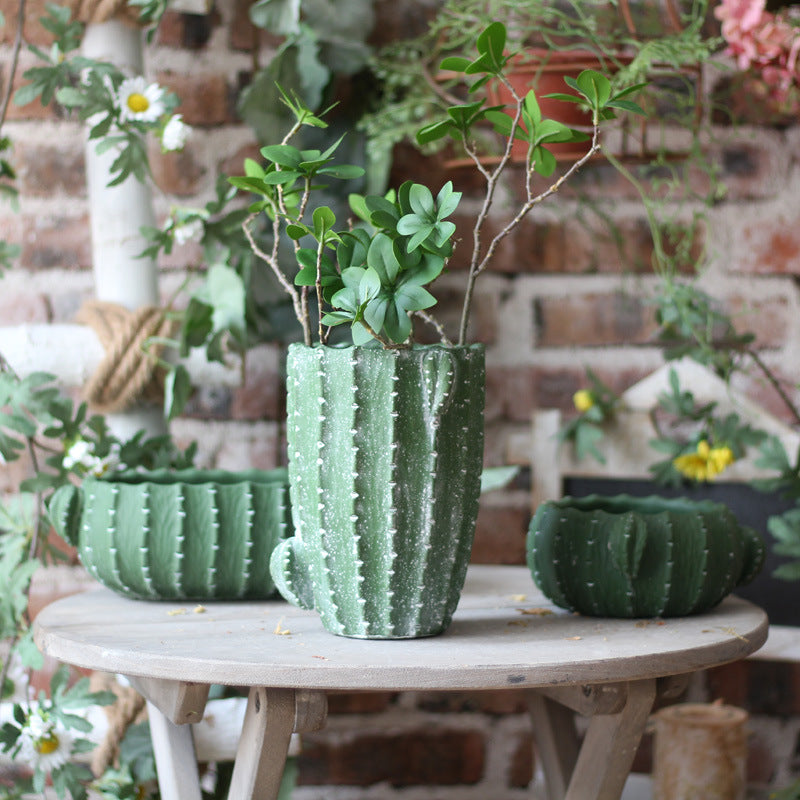 Decorative flower pot in cactus shape Stornfield