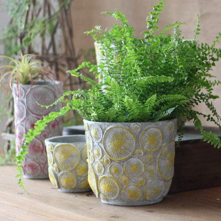 Decorative flower vase made of ceramic with relief structure Stornfield