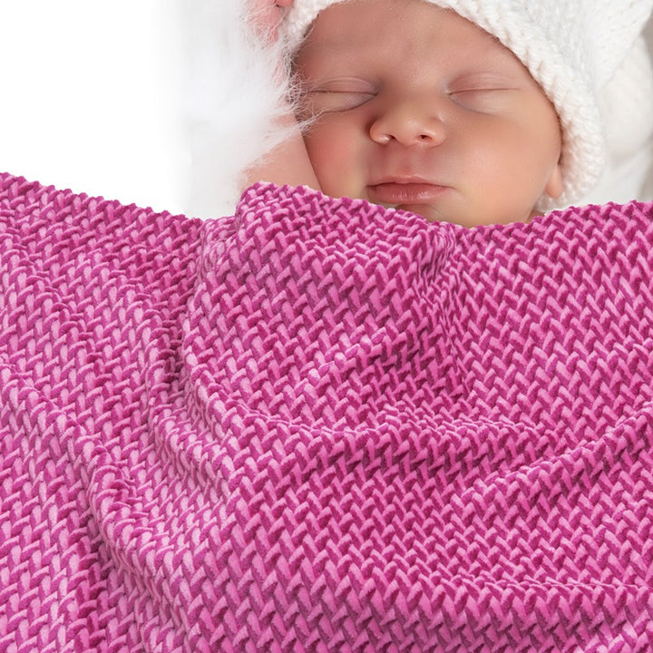 Women Cozy Reversible Blanket with Cable Pattern Stornfield