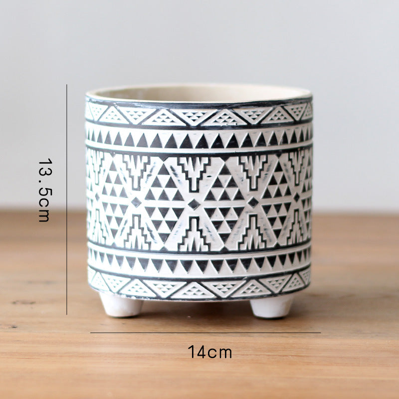 Decorative flower pot with elegant pattern Stornfield