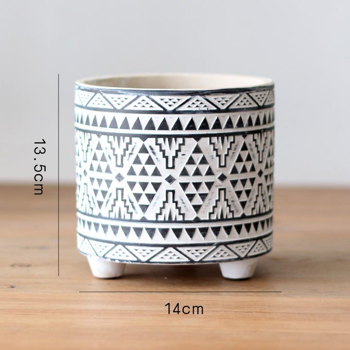 Decorative flower pot with elegant pattern Stornfield