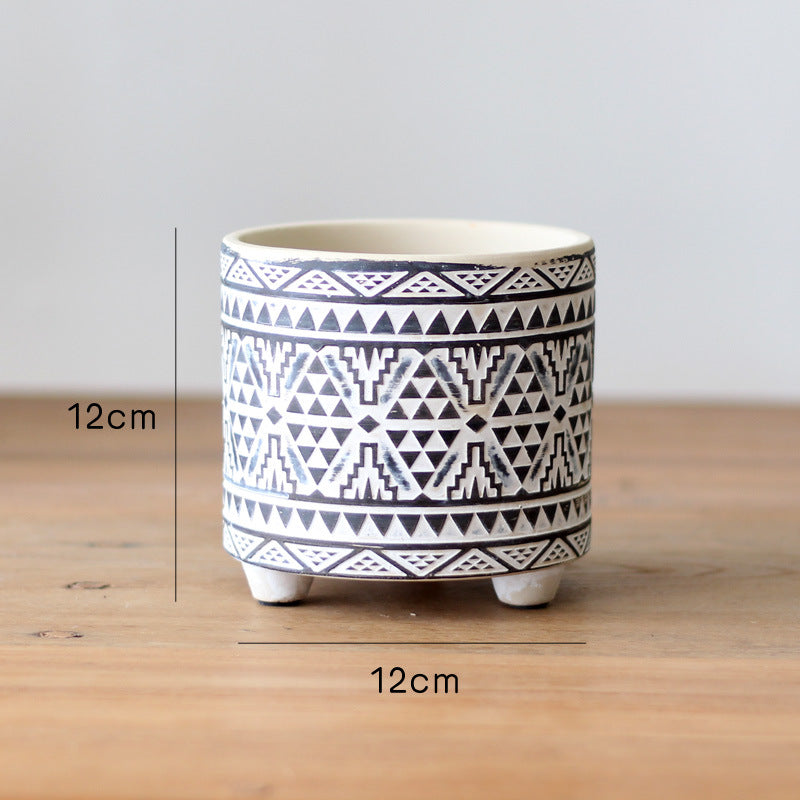 Decorative flower pot with elegant pattern Stornfield