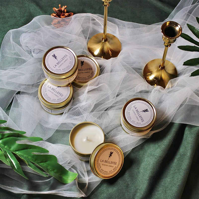 Travel Tin Soy Scented Candle Collection with Cotton Wicks and Reusable Metal Tins