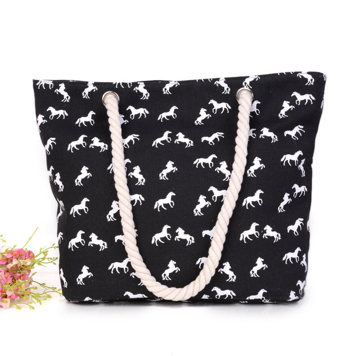 Beach bag in playful horse pattern Stornfield