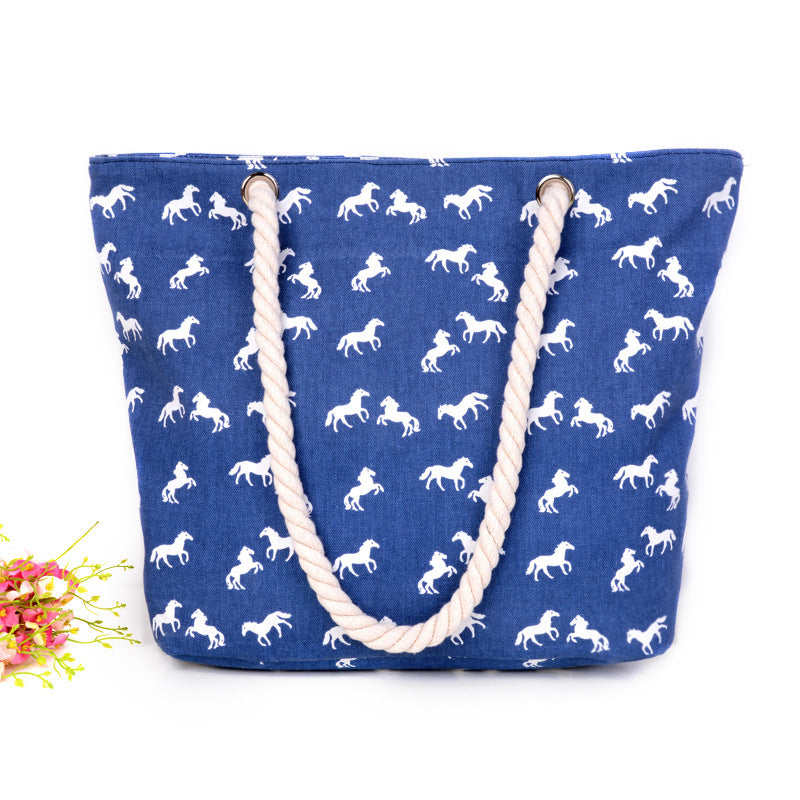 Beach bag in playful horse pattern Stornfield