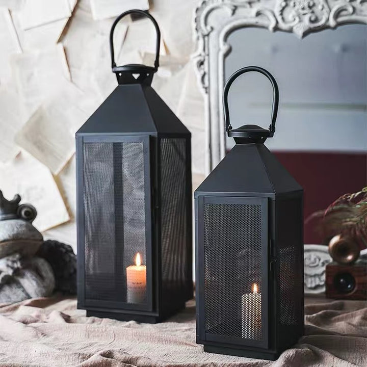 Decorative Mesh Metal Candle Lantern Trio with Hinged Door and Carry Handle Stornfield