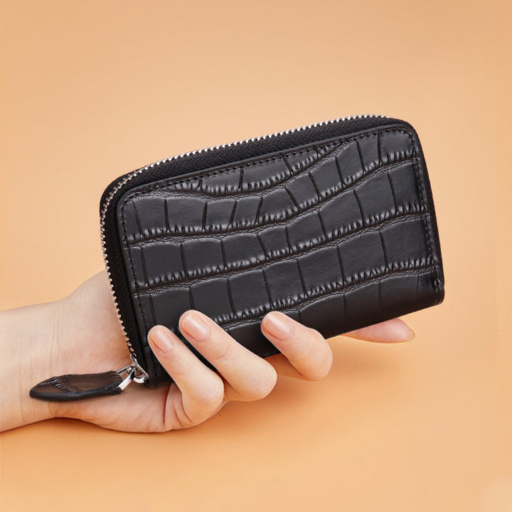 Premium Textured Leather Zip Wallet Stornfield