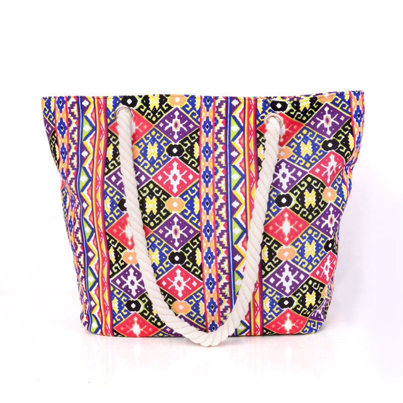 Large shopping bag with colorful ethnic pattern Stornfield