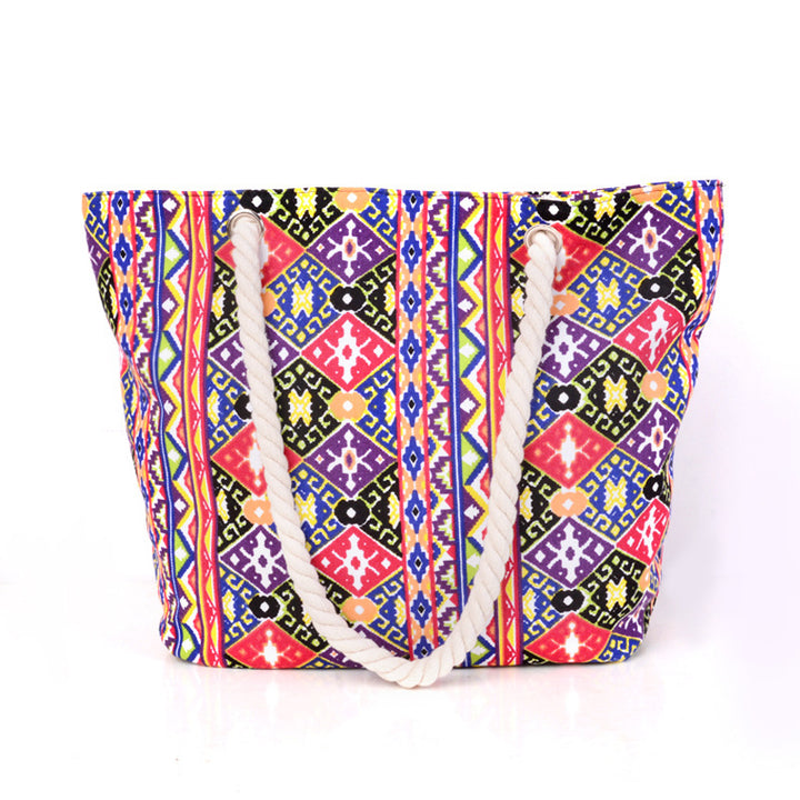 Large shopping bag with colorful ethnic pattern Stornfield