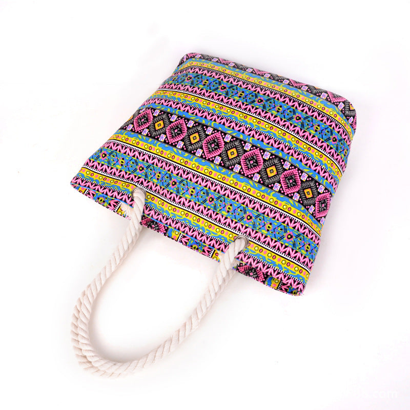 Large shopping bag with colorful ethnic pattern Stornfield