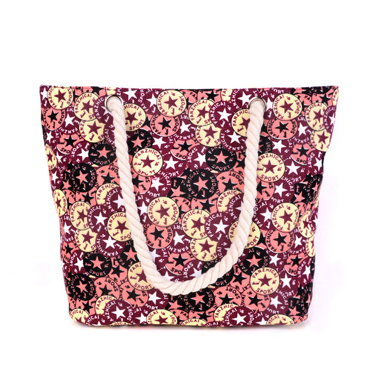 Large and Colorful Beach Bag with Mandala Pattern Stornfield
