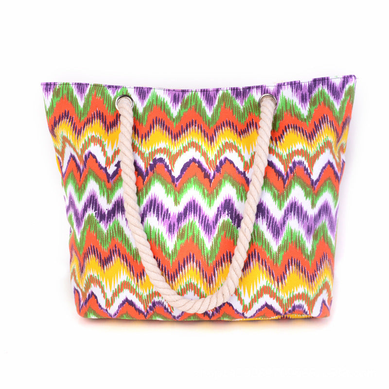 Large and Colorful Beach Bag with Mandala Pattern Stornfield
